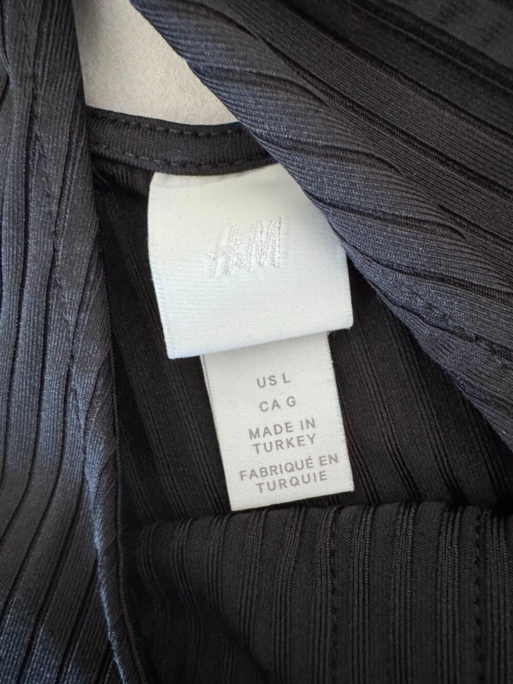 H&M Black Ribbed Button Front Bodysuit Tank Top Sz L - Picture 2 of 5